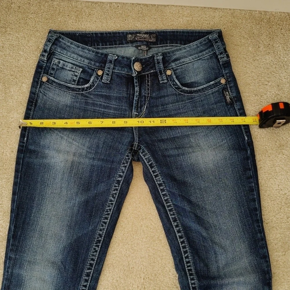 Silver Jeans Aiko Bootcut Women's Blue Denim Low Rise Workwear Y2K Vintage Chic - Picture 3 of 14